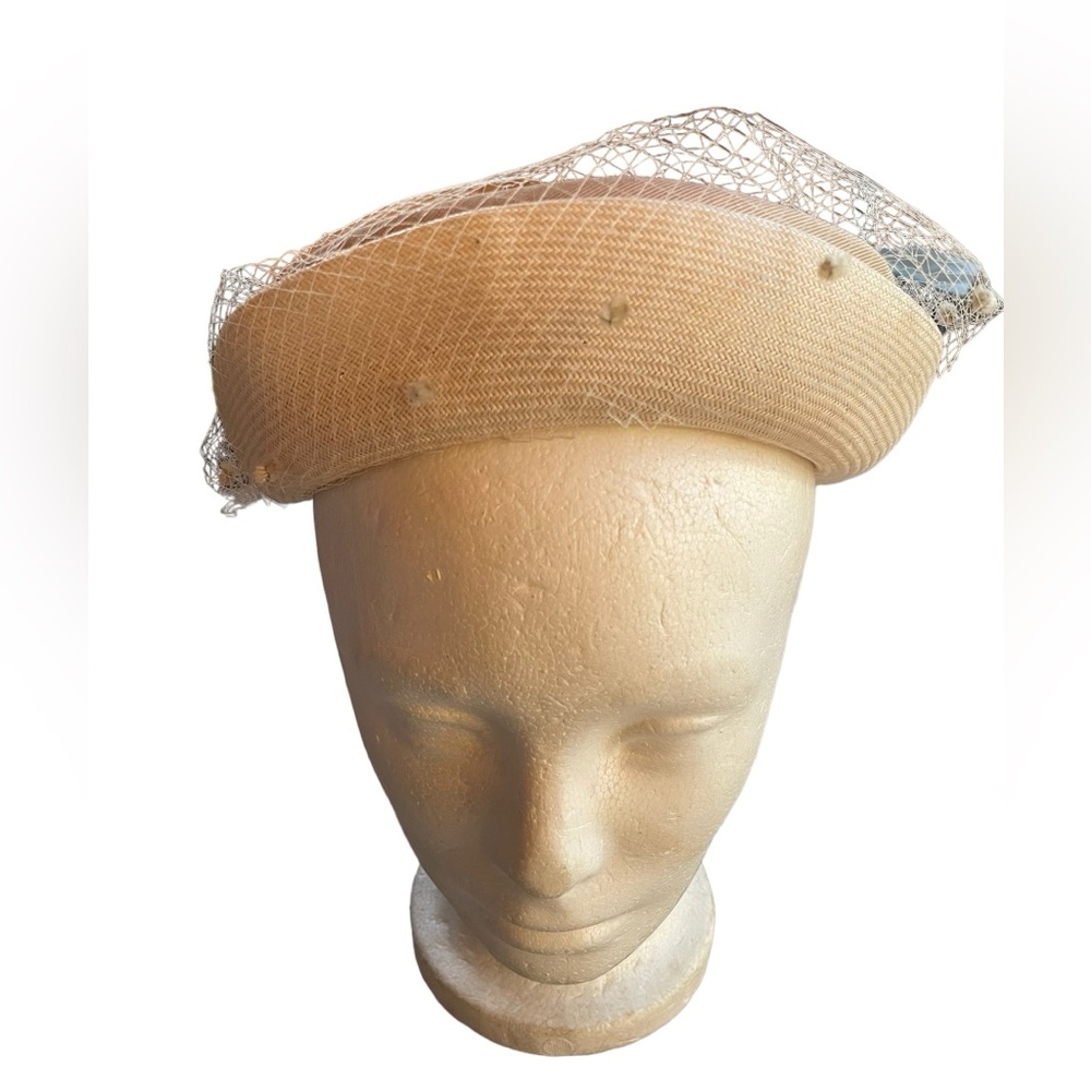 1950s Noreen Fashion Covered w/Netting Bumper‎ Hat - Picture 4 of 5